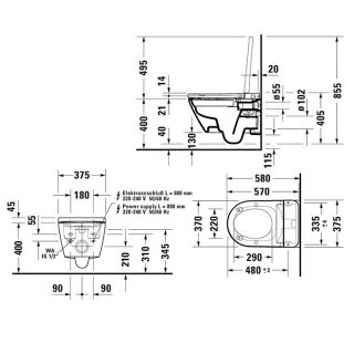 Унитаз Duravit D-Neo 654000012004300 подвесной белый